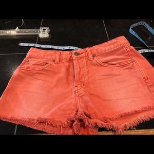 COPY - Free People coral denim cutoff shorts 27